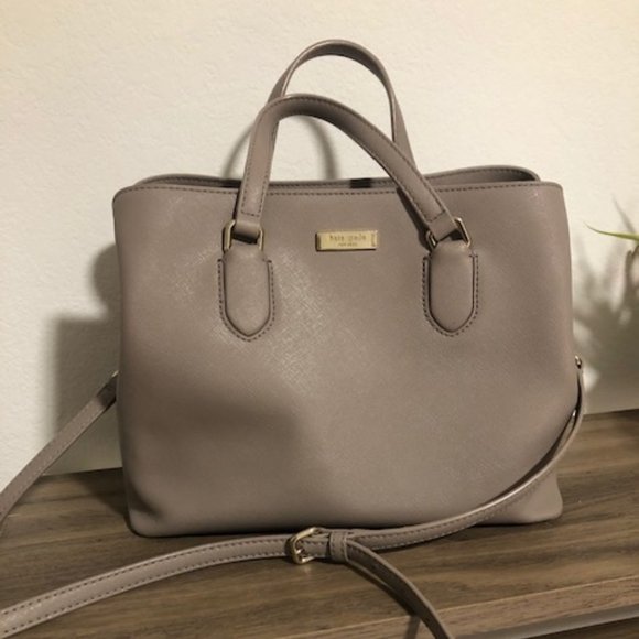 kate spade Laurel Medium Light Gray Satchel